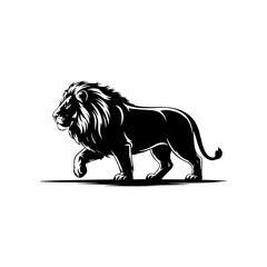 Lion Silhouette in African Savanna Landscape