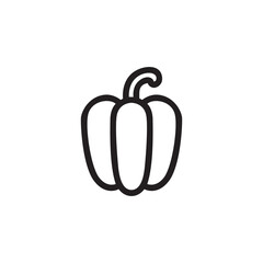 Bell pepper flat line icon.