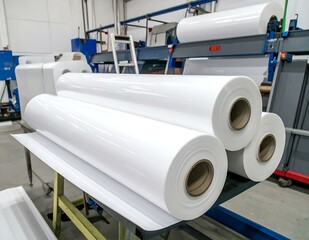 Large Rolls White PVC Plastic Sheets Industrial Factory Production