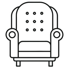 Armchair line art vector icon on white background 