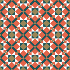 Rustic Geometric Quilt Pattern, Bold Vintage Star and Diamond Motif in Earthy Tones, Seamless Repeating Textile for Fabric, Wallpaper, Digital Print, Craft Projects, and Home Decor.