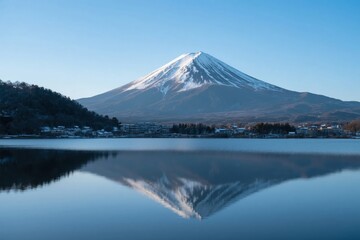 Mount Fuji Reflected in a Lake