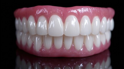 Obraz premium Close-up of artificial dentures on display.