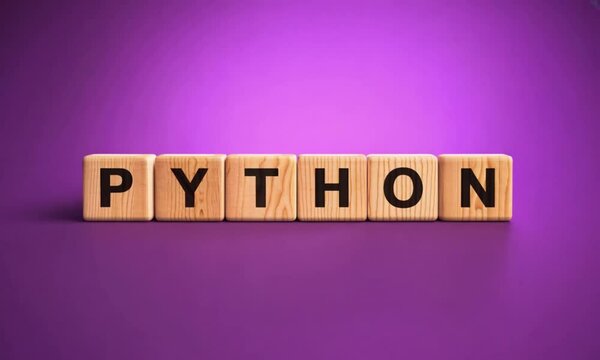 text" python" on purple background
