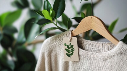 Sustainable Slow Fashion Brand Label with Eco-Friendly Tags Promoting Ethical Practices and Environmental Consciousness