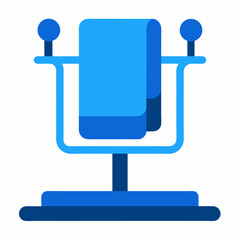 Blue towels on holder vector icon on white background.