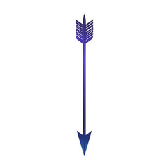 Elegant Arrow with a Gradient Effect in Royal Blue Isolated on Transparent Background