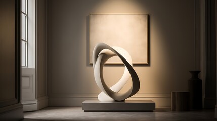Modern sculpture in elegant interior.
