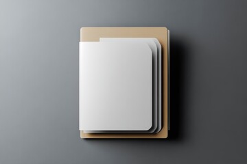 Software Folder Mockup with paper Insert on Gray Background