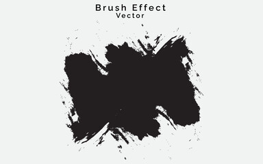 Hand drawn brush effect design with black color and in an isolated white background. Black color brush strokes collection design vector. Grunge design element vector. Brush texture design template. 