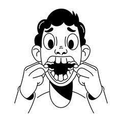 A hand drawn style illustration of teeth expansion 

