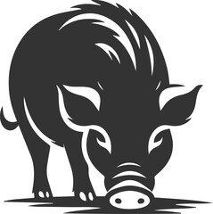 Black vector of a boar animal mammal silhouette