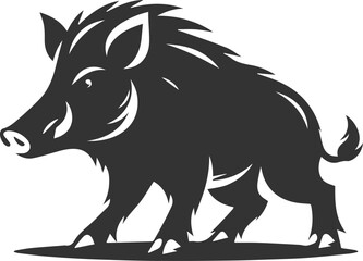 Black vector of a boar animal mammal silhouette