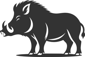 Black vector of a boar animal mammal silhouette