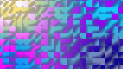 Abstract geometric composition of gradients featuring mosaic effects and colorful blocks creating a modern background with stylish appeal for digital projects