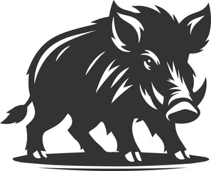 Black vector of a boar animal mammal silhouette