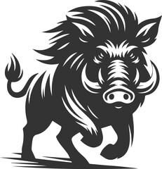 Black vector of a boar animal mammal silhouette