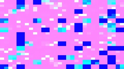 Abstract pixelated pattern in shades of pink, blue, and cyan, forming a visually appealing digital design suitable for various creative applications.