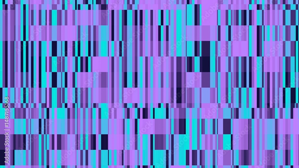 Poster abstract digital art composition featuring vertical lines and rectangular shapes in a vibrant color 