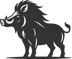 Obraz premium Black vector of a boar animal mammal silhouette