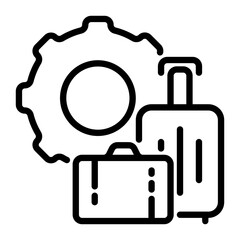 suitcase icon, line icon style