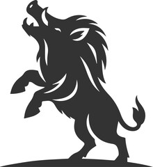 Black vector of a boar animal mammal silhouette