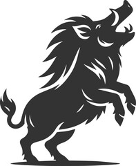 Black vector of a boar animal mammal silhouette