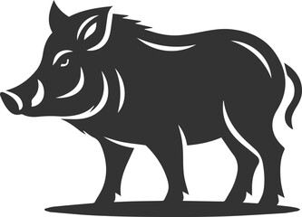 Black vector of a boar animal mammal silhouette