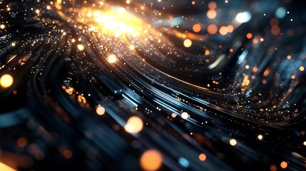 Obraz premium Abstract power core surrounded by electric swirls