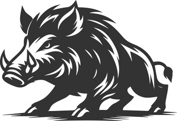 Black vector of a boar animal mammal silhouette