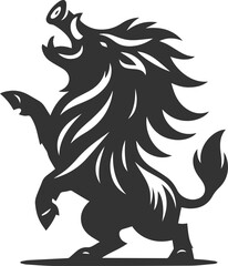 Black vector of a boar animal mammal silhouette