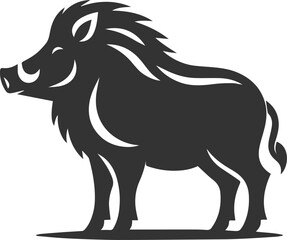 Black vector of a boar animal mammal silhouette