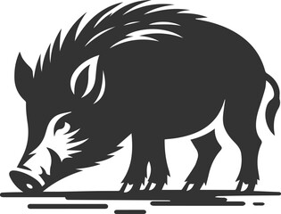 Black vector of a boar animal mammal silhouette