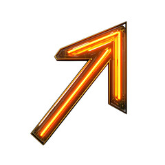 Futuristic Arrow with High Definition Precision in a Glowing Neon Letter R Isolated on Transparent Background