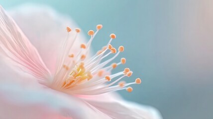 Fototapeta premium Macro Photograph of a Flower Pistil Soft Pastel Colors