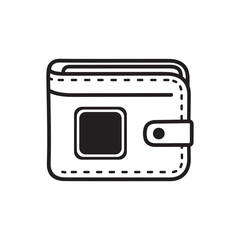 Wallet Silhouette – Black Color Vector Clipart on White Background