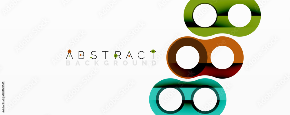 Poster modern design features overlapping circles. colors include green, orange, teal, maroon. minimalist a