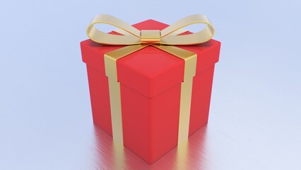 Big Bright Red Christmas Holiday Wrapped Present With Bow Spinning - Abstract Background Texture