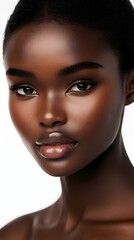 Fototapeta premium Close-up portrait of a young woman with flawless complexion.