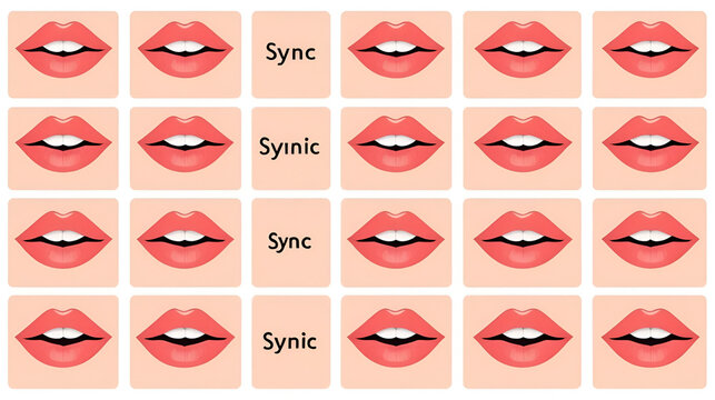 Female lip sync. Lip sync collection for animation. Female mouth animation. Phoneme mouth chart. Alphabet pronunciation. Vector illustration.