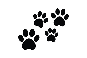 Cat paw Silhouette  Vector bundle  illustration, Set of Cat paw Silhouette