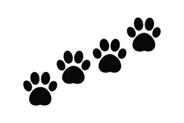 Cat paw Silhouette  Vector bundle  illustration, Set of Cat paw Silhouette