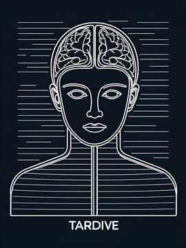 Tardive dyskinesia linear icon. Tremor from medication. Movement problem. Chorea, athetosis. Mental disorder. Thin line illustration. Contour symbol. Vector isolated outline drawing. Editable stroke