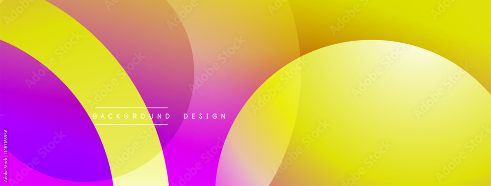 Aufkleber Abstract colorful background. Overlapping shapes create vibrant gradient effect. Modern design suitable for digital projects.