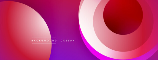 Abstract vibrant background. Overlapping circles create dynamic visual effect. Gradient colors blend smoothly, offering modern aesthetic.