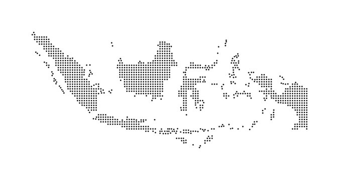 pixelated map of indonesia vector art