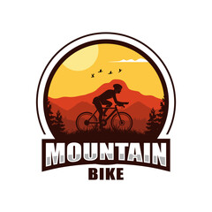 mountain bike adventure logo illustration