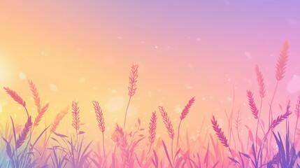 Fototapeta premium Serene Pastel Grass Field