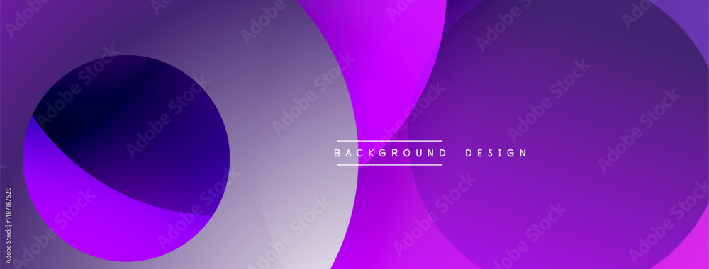 Poster abstract purple design features overlapping circles, gradients. modern aesthetic suitable for backgr