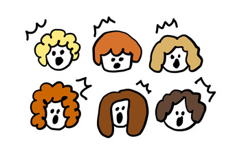女性の顔セット